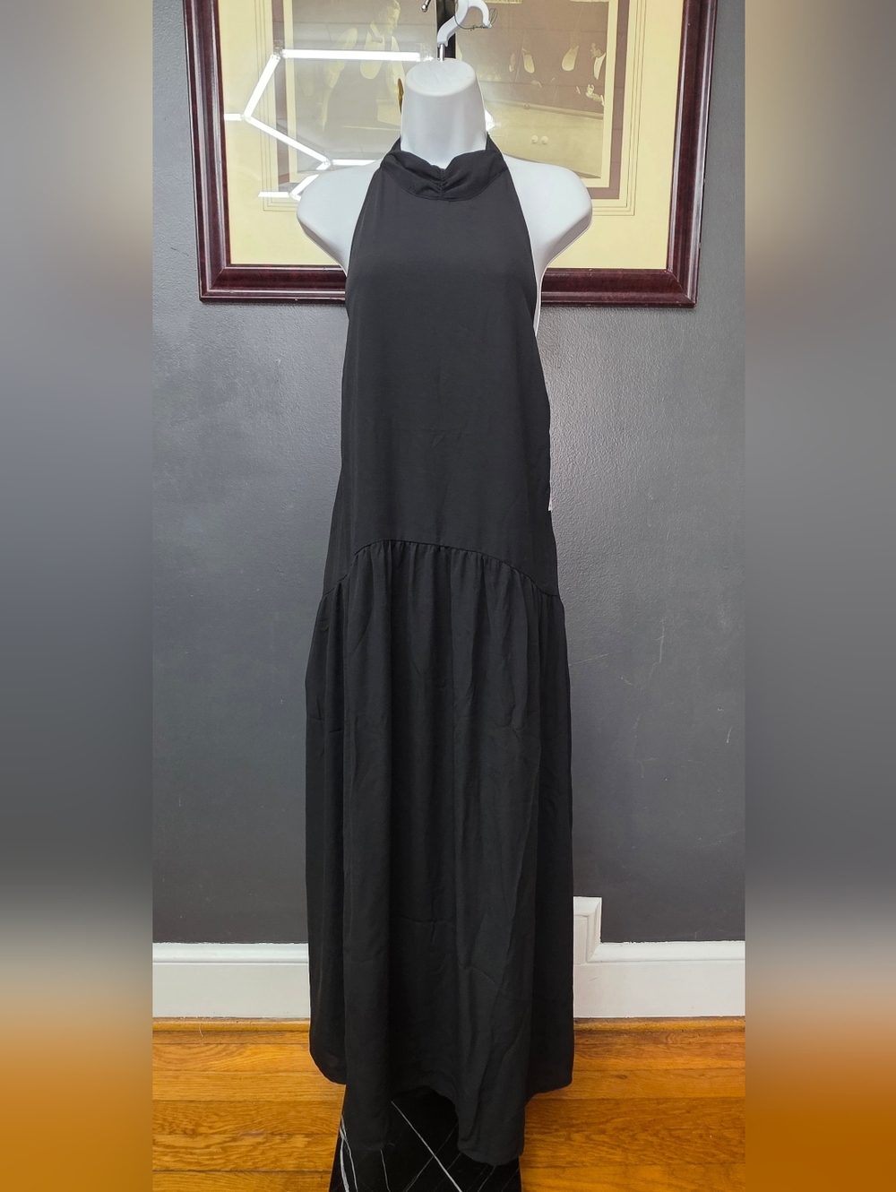 a new day Black Casual Halter Dress
